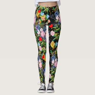 Soft roses black Field | roses Leggings