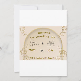 Soft Royal Gold Wedding Invitation   Elegant Minim