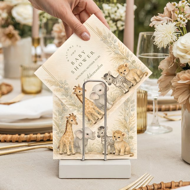 Soft Safari Jungle Baby Shower Napkin (Creator Uploaded)