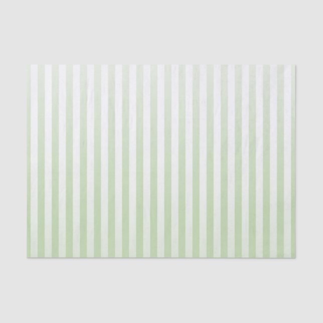 Soft Sage and White Gradated Stripes Tissue Paper (Front)