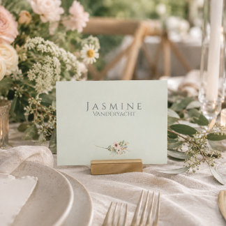 Soft Sage Botanical Wedding | Minimal Garden Table Place Card