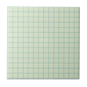 Soft Sage Green Chequered Pattern Retro Minimalist Ceramic Tile