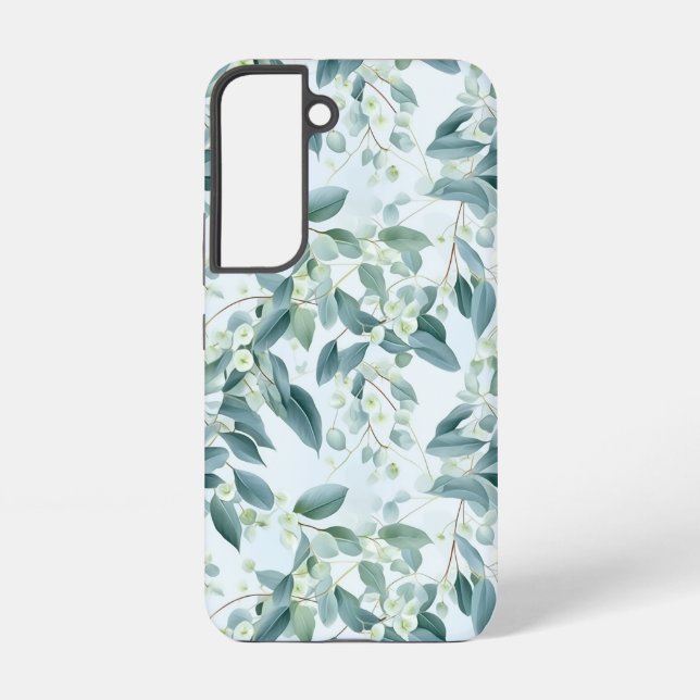 Soft Sage Green Eucalyptus Watercolour-style Samsung Galaxy S22 Case (Back)