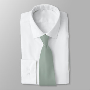Soft Sage Green Hidden Initials Solid Colour Tie