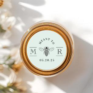 Soft Sage Meant to Bee Wedding Honey Jar Favour Classic Round Sticker