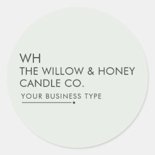 Soft Sage Minimalist Small Business Brand Logo Classic Round Sticker