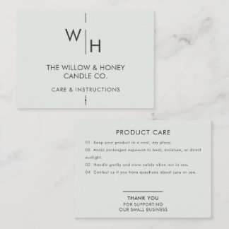 Soft Sage Minimalist Small Business Care Card