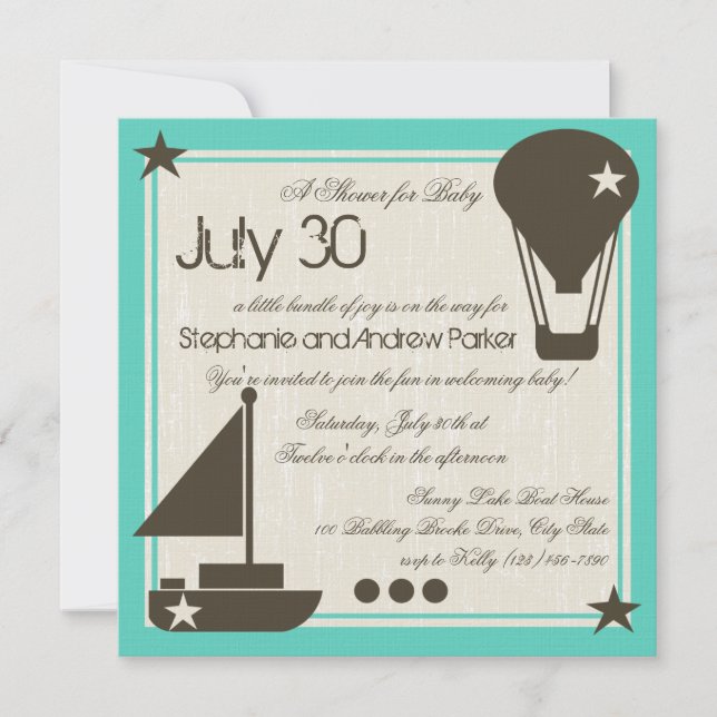 Soft Sails Baby Shower Invitation (Front)