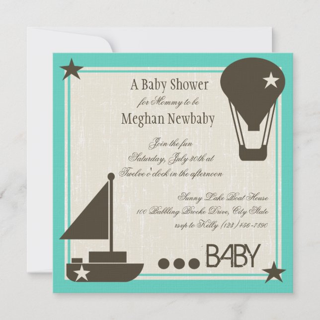 Soft Sails Baby Shower Invitation (Front)