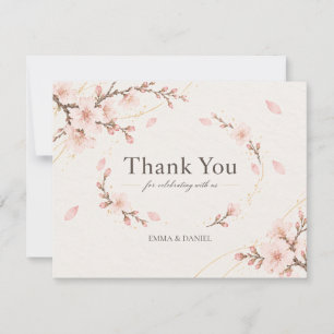 Soft Sakura Cherry Blossom Japanese Wedding Thank
