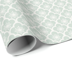 Soft Sakura Neutral - Muted Sage Wrapping Paper