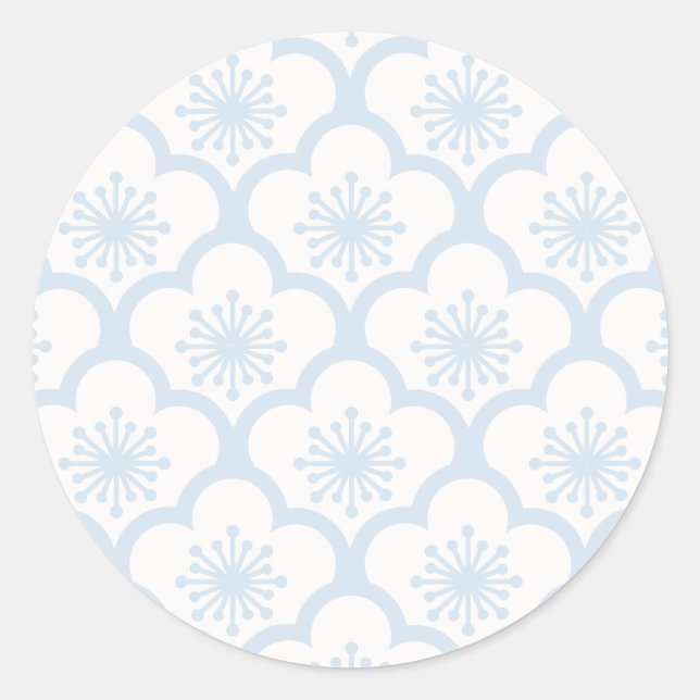 Soft Sakura Powder Blue - Neutral Classic Round Sticker (Front)