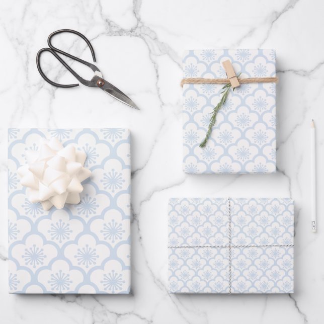 Soft Sakura Powder Blue - Neutral Wrapping Paper Sheet (Front)