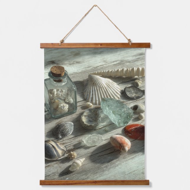 Soft Sand and Seashell Collection Beach Art Hanging Tapestry (Front)
