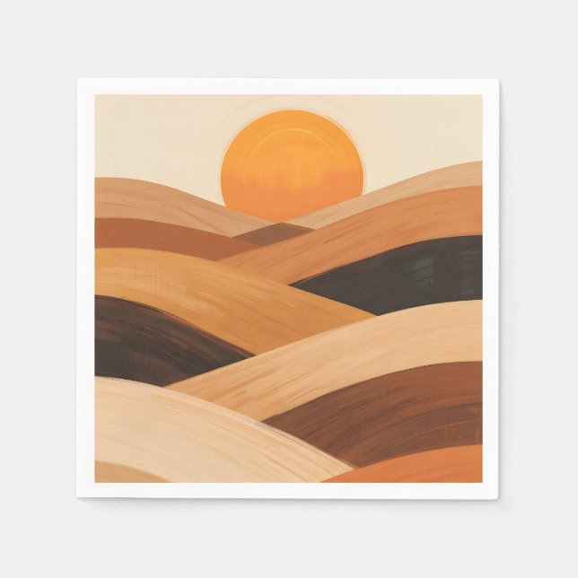Soft Sand Waves at Sunset Napkin (Front)