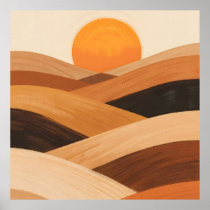 Soft Sand Waves at Sunset Poster