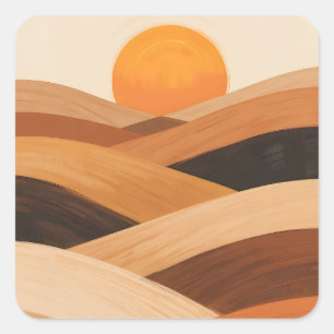 Soft Sand Waves at Sunset Square Sticker