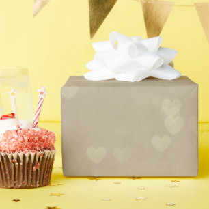 Soft Scattered Hearts - Taupe Wrapping Paper