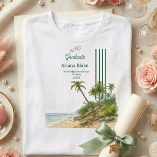 Soft Sea Aesthetic Modern Graduation Invitation T-Shirt