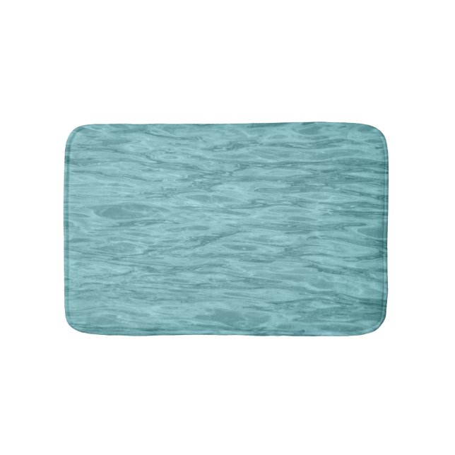 Soft Sea  Blue Teal Aqua Ocean Wave Abstract Bath Mat (Front)