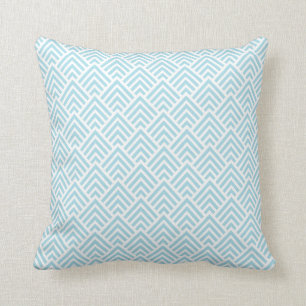 Soft Sea Green Geometric ZigZag Pattern Modern Cushion
