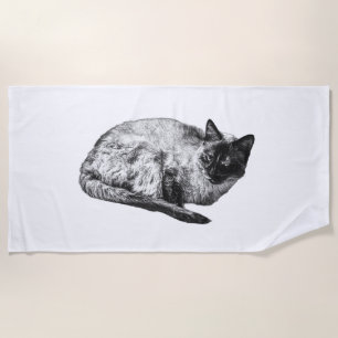 Soft season, shaded whiskers beach towel