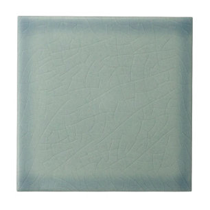 Soft Seawashed Green Duotone Antique Faux Crackle Ceramic Tile