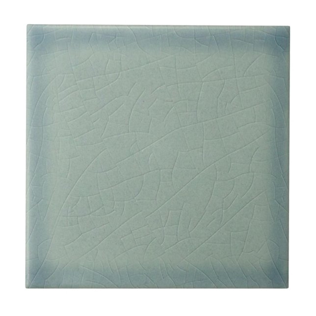 Soft Seawashed Green Duotone Antique Faux Crackle Ceramic Tile (Front)