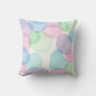Soft Serene Watercolor Bubbles Pattern Home Decor Cushion