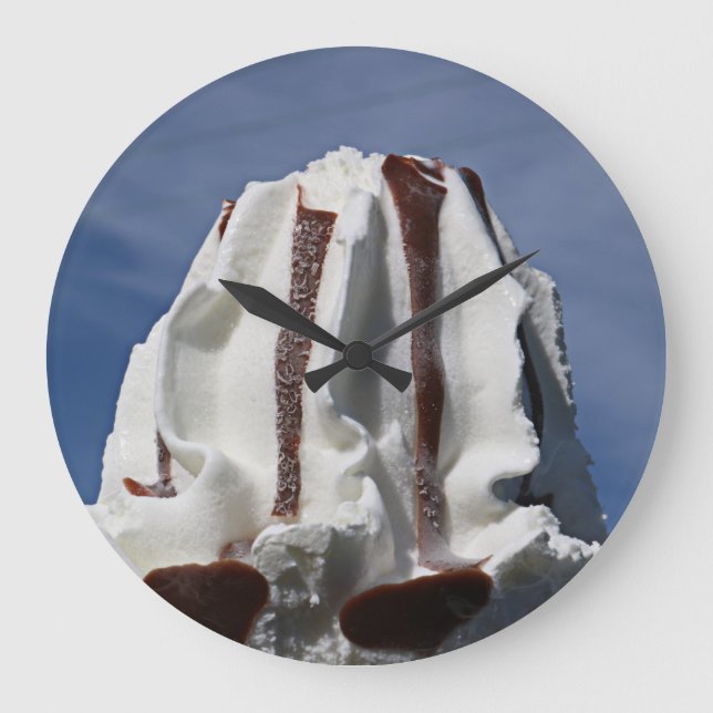 Soft Serve Ice Cream Cone Photography Summer Food Large Clock (Front)