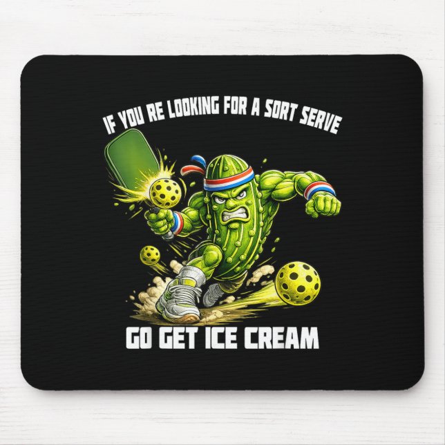Soft Serve Pickleball Playing Pickle Ball Mens Mouse Pad (Front)