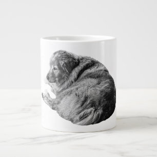Soft Shaded Dog Brings Serenity to Morning Routine Large Coffee Mug