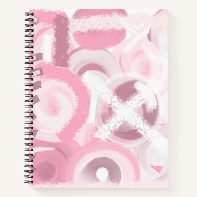 Soft shades of pink and white and your name  notebook (Front)