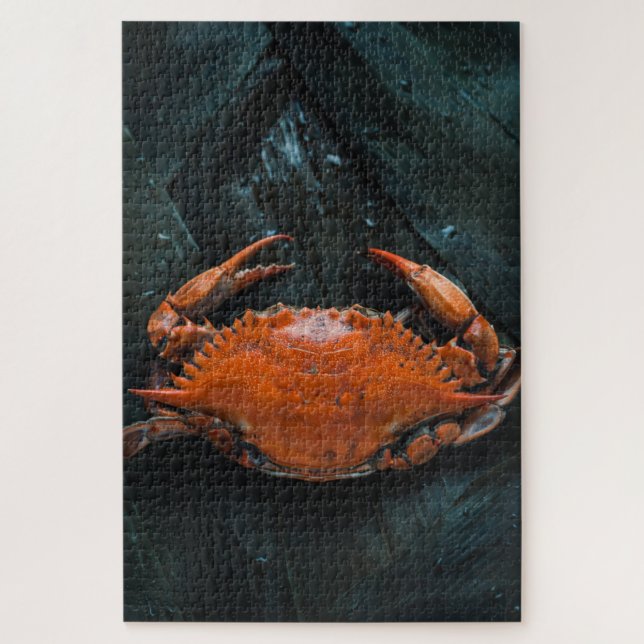 Soft Shelled Crab on Dark Leaves Jigsaw Puzzle (Vertical)
