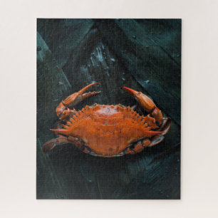 Soft Shelled Crab on Dark Leaves Jigsaw Puzzle
