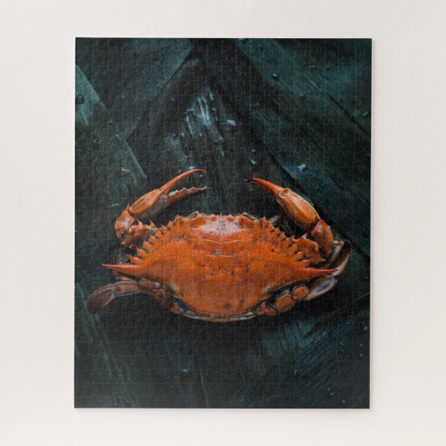 Soft Shelled Crab on Dark Leaves Jigsaw Puzzle (Vertical)