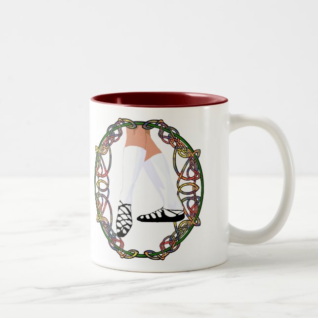 Soft Shoe Dancer - Celtic Knotwork Two-Tone Coffee Mug (Right)