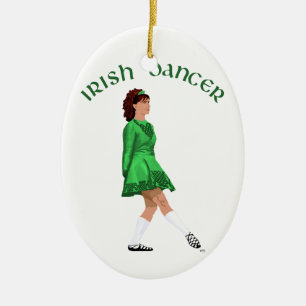 Soft Shoe Irish Dancer in Green Ceramic Ornament
