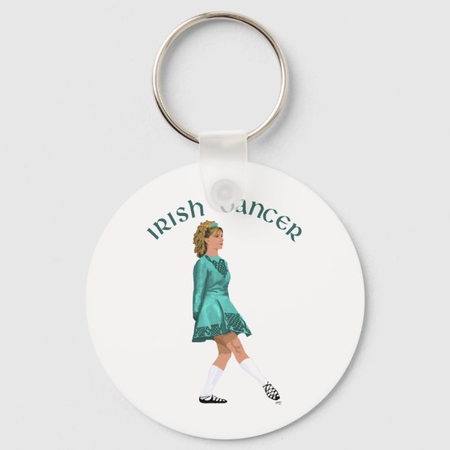 Soft Shoe Irish Dancer in Turquoise Key Ring (Front)