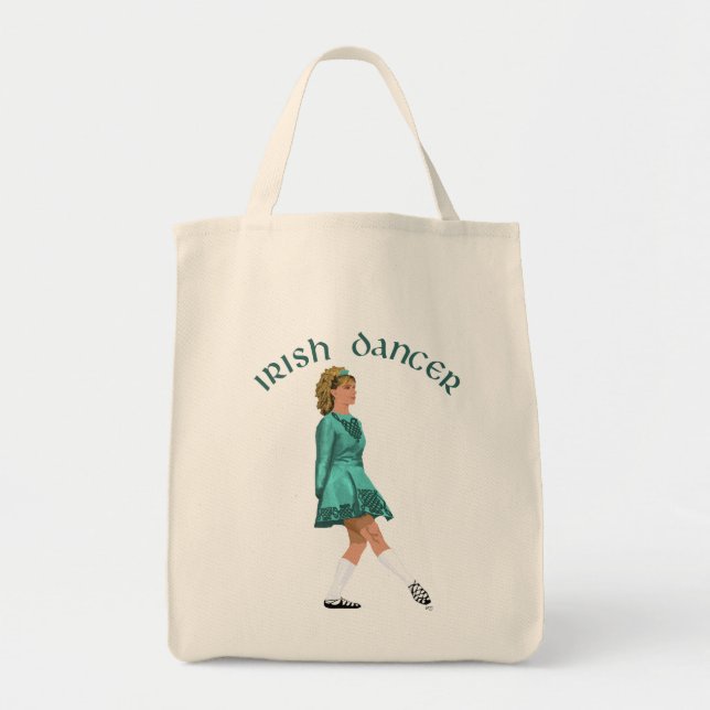 Soft Shoe Irish Dancer in Turquoise Tote Bag (Front)