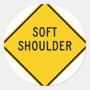 Soft Shoulder Highway Sign Classic Round Sticker
