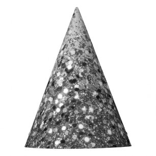 Soft Silver Gray Glitter #1 Party Hat