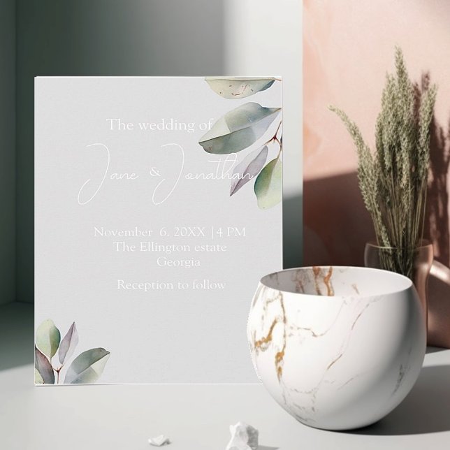 Soft simple  eucalyptus leaves  invitation (Creator Uploaded)