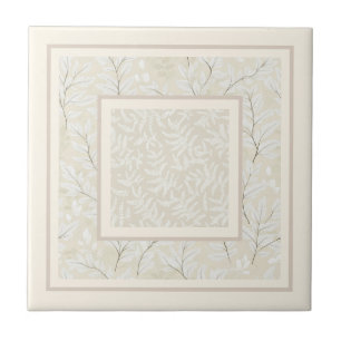 Soft simple fern design  ceramic tile