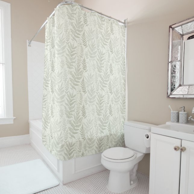 Soft simple fern design  shower curtain (In Situ)