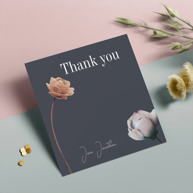 Soft simple  minimal bloom thank you card (Creator Uploaded)