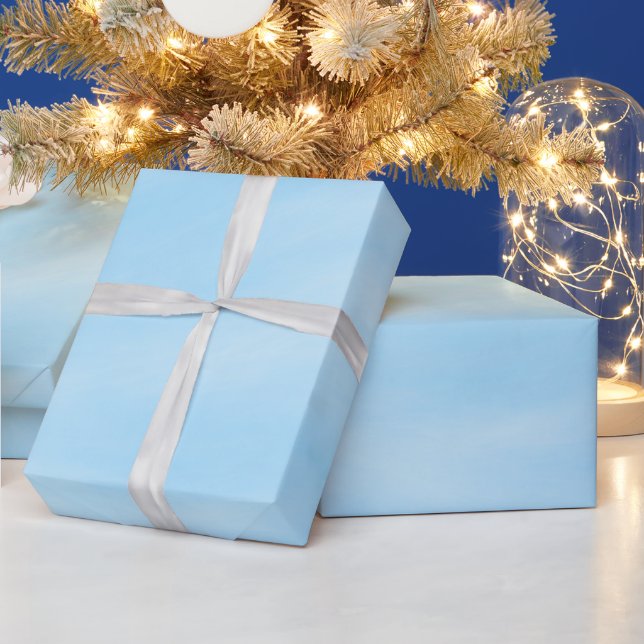 Soft Sky Blue Minimal Gradient Design Wrapping Paper (Holidays)