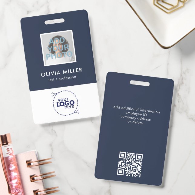 Soft Sky Blue - Minimalist ID Badge (Office)