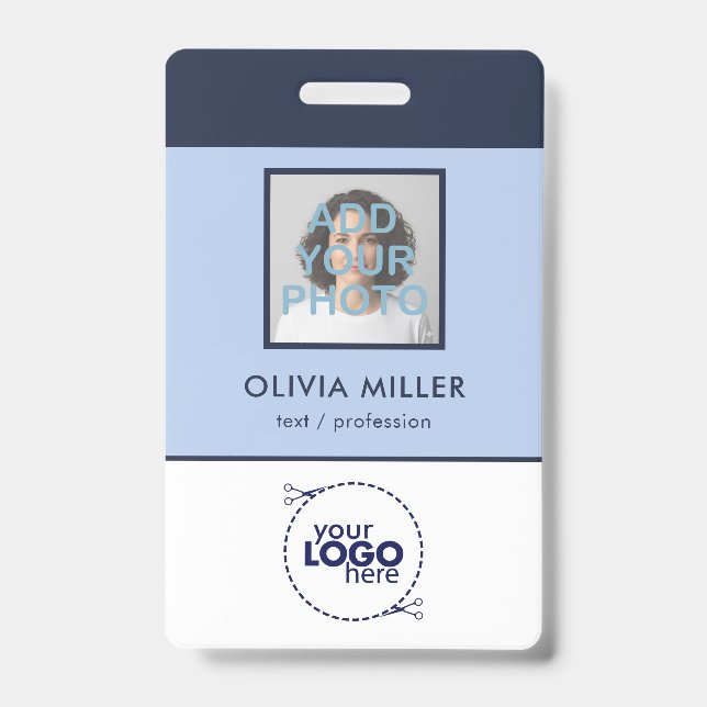 Soft Sky Blue - Minimalist ID Badge (Front)