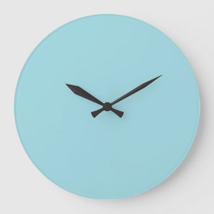 Soft Sky Blue Solid Color Large Clock